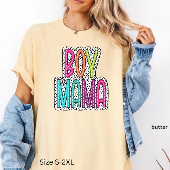 Boy Mama T-Shirt, Boy Mom Shirt, Comfort Color Tee - Picture 3 of 12
